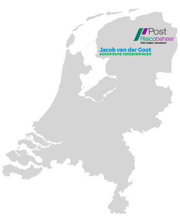 De werkgebieden van Agrarisch Verzekerd in Nederland